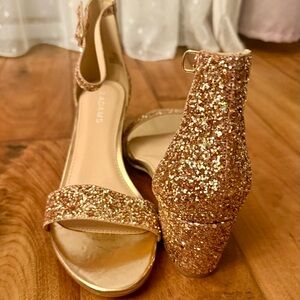 Sparkling Gold Glitter Heels